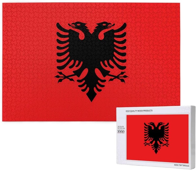 لغز علم ألبانيا 1000 قطعة للكبار ديكور المنزل 29.5 × 19.7 بوصة - Image 1